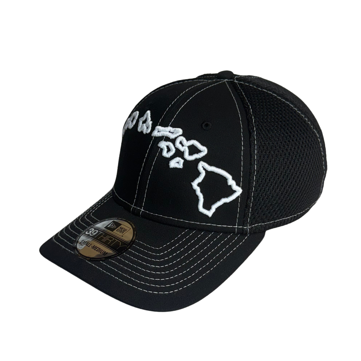 Hawaiian Islands Fitted Hat (Black & White)