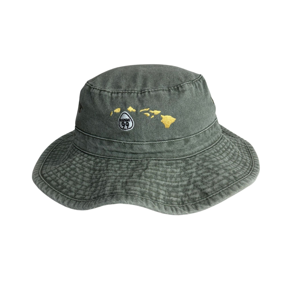 Bucket Hat with Hawaiian Islands w/Attachable Chin Cord