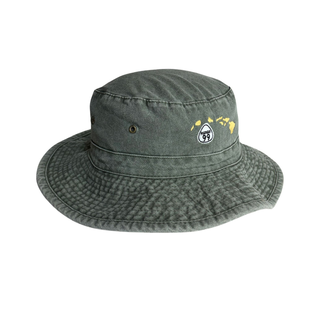 Bucket Hat with Hawaiian Islands w/Attachable Chin Cord