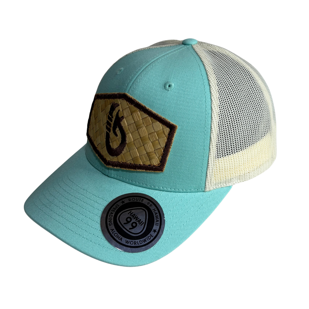 Genuine Lauhala Makau (Hook) Turquoise Hat