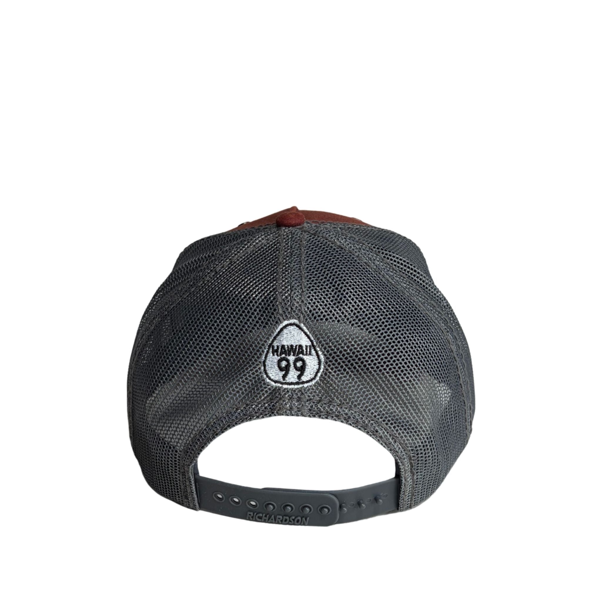 Leather Chicken Premium Trucker Hat - Maroon Mesh Back