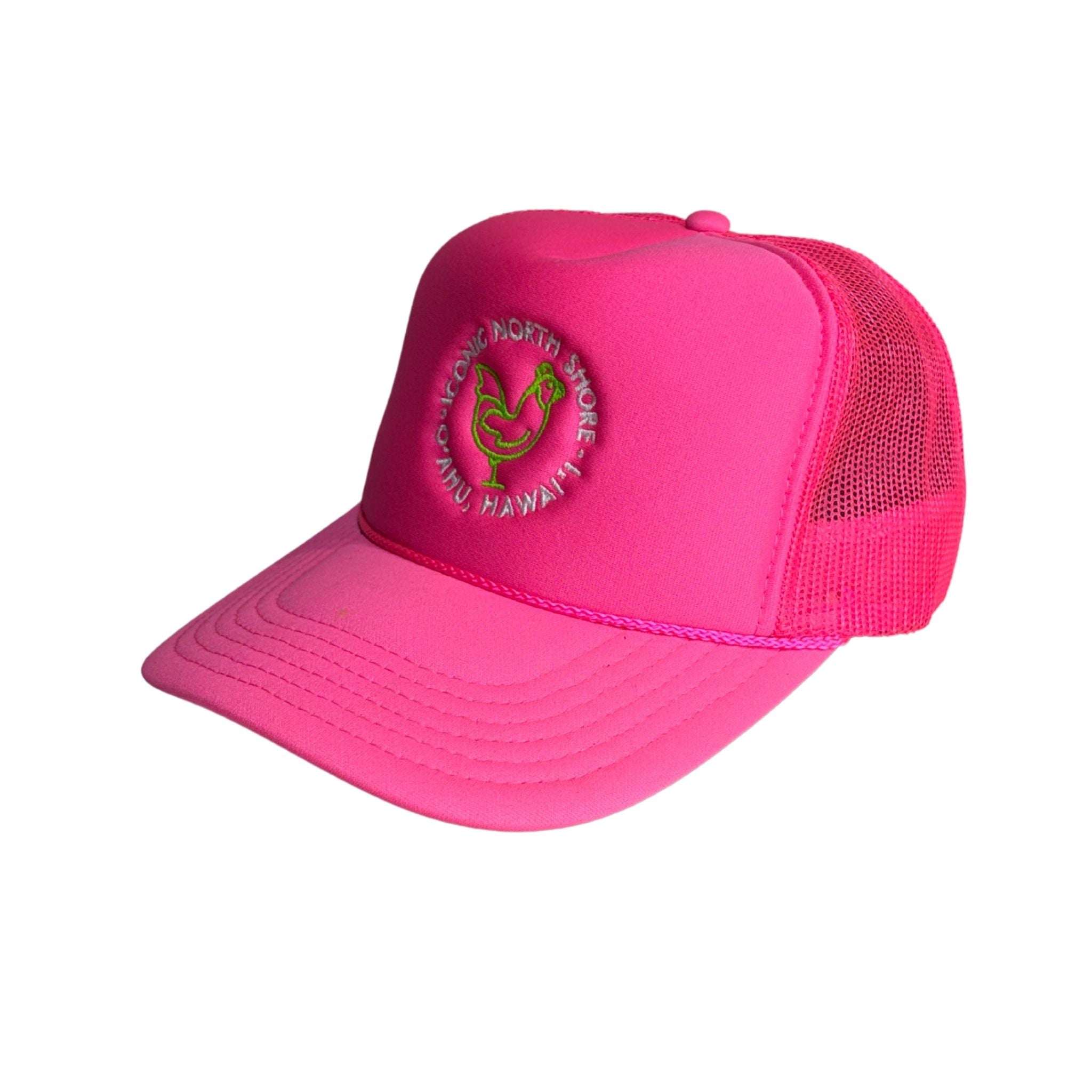 Iconic Chicken Trucker Hat - Neon Pink