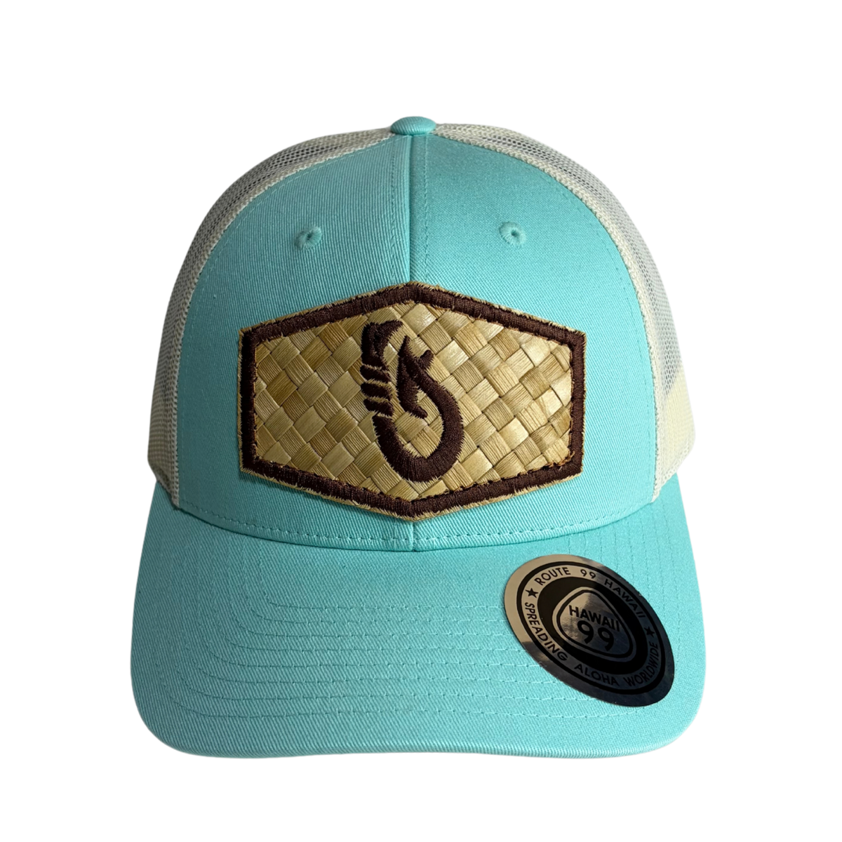 Genuine Lauhala Makau (Hook) Turquoise Hat