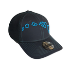 Hawaiian Islands Fitted Hat (Neon Blue)