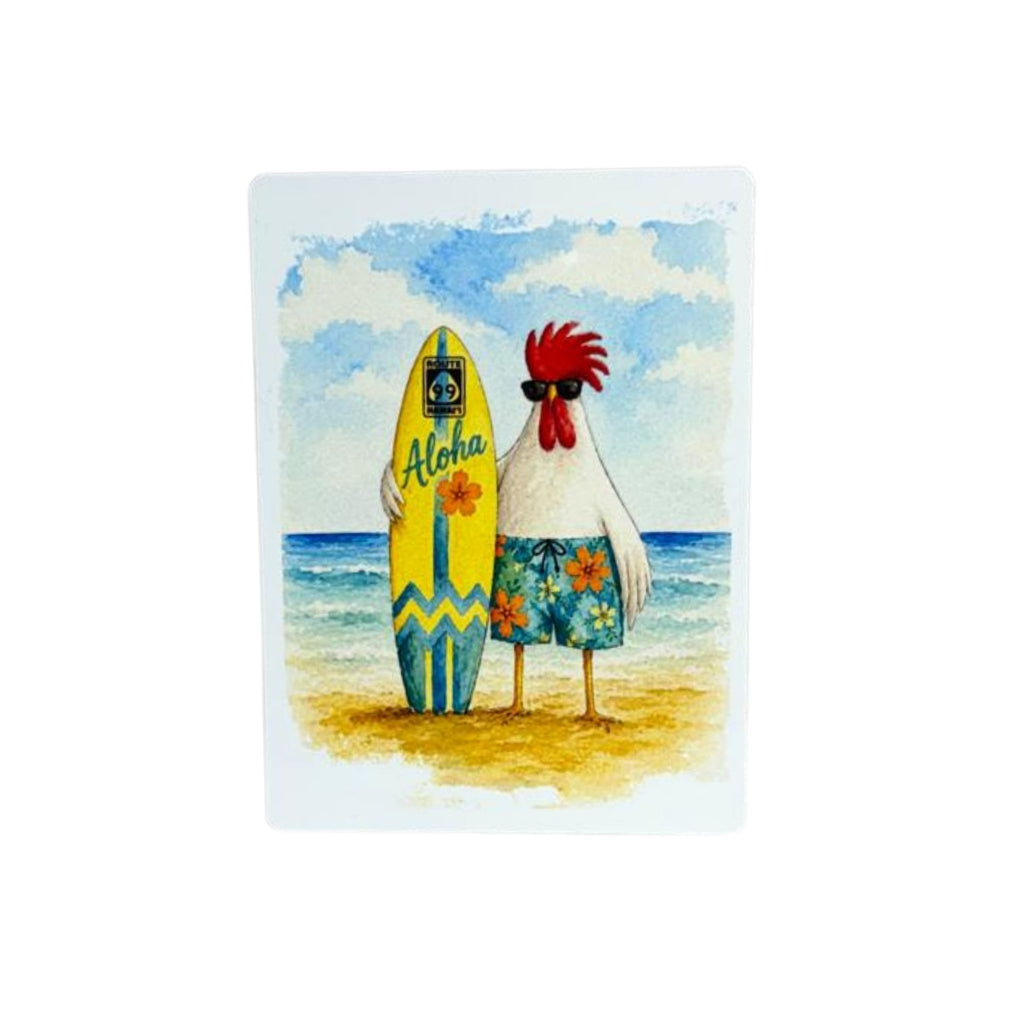 Surfing Rooster Magnet