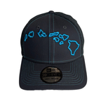 Hawaiian Islands Fitted Hat (Neon Blue)