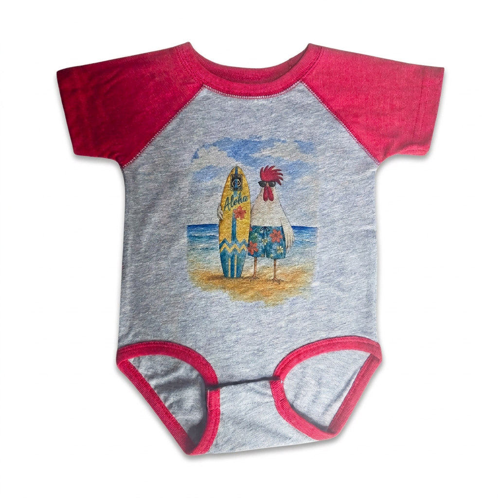 Baby Onesie Surfer Rooster
