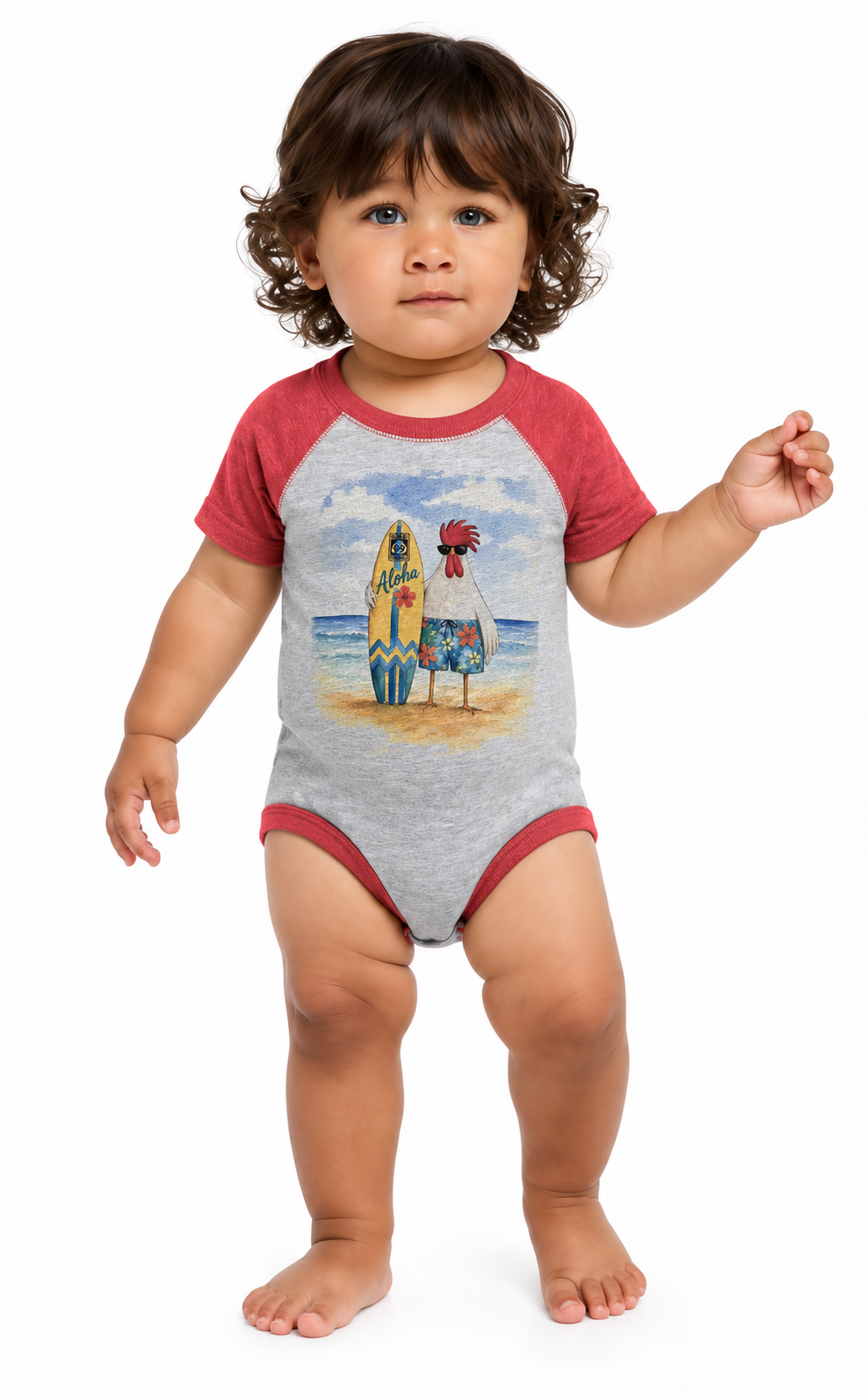 Baby Onesie Surfer Rooster
