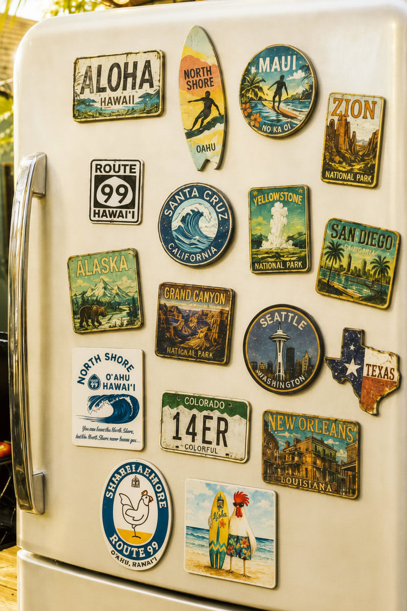 Share Aloha Rooster Magnet